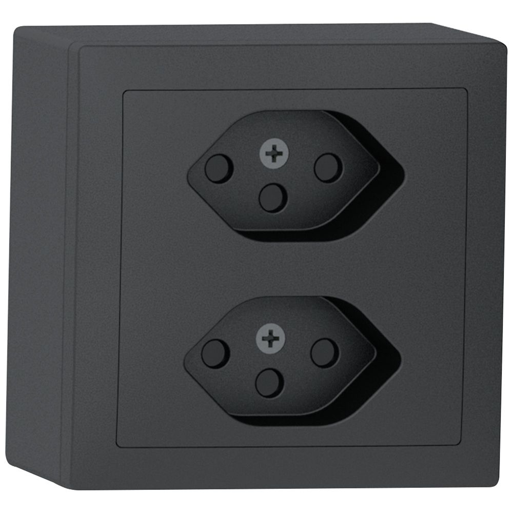 AP-Steckdose Sidus 2×T13 anthrazit