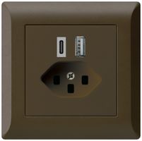 Prise de charge USB ENC kallysto.line 18W PD 1×type A 1×type C T23 brun