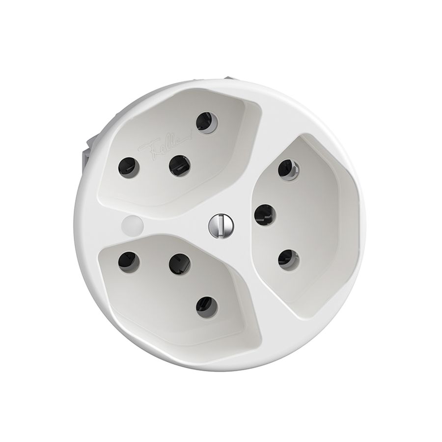 Prise Sdue Q, 3×T13, avec LED, blanc