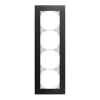 Telaio di copertura EDIZIOdue prestige 4×1 vetro nero