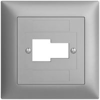 Kit frontal EDIZIOdue silver 88×88mm 1×TT 1×RJ45