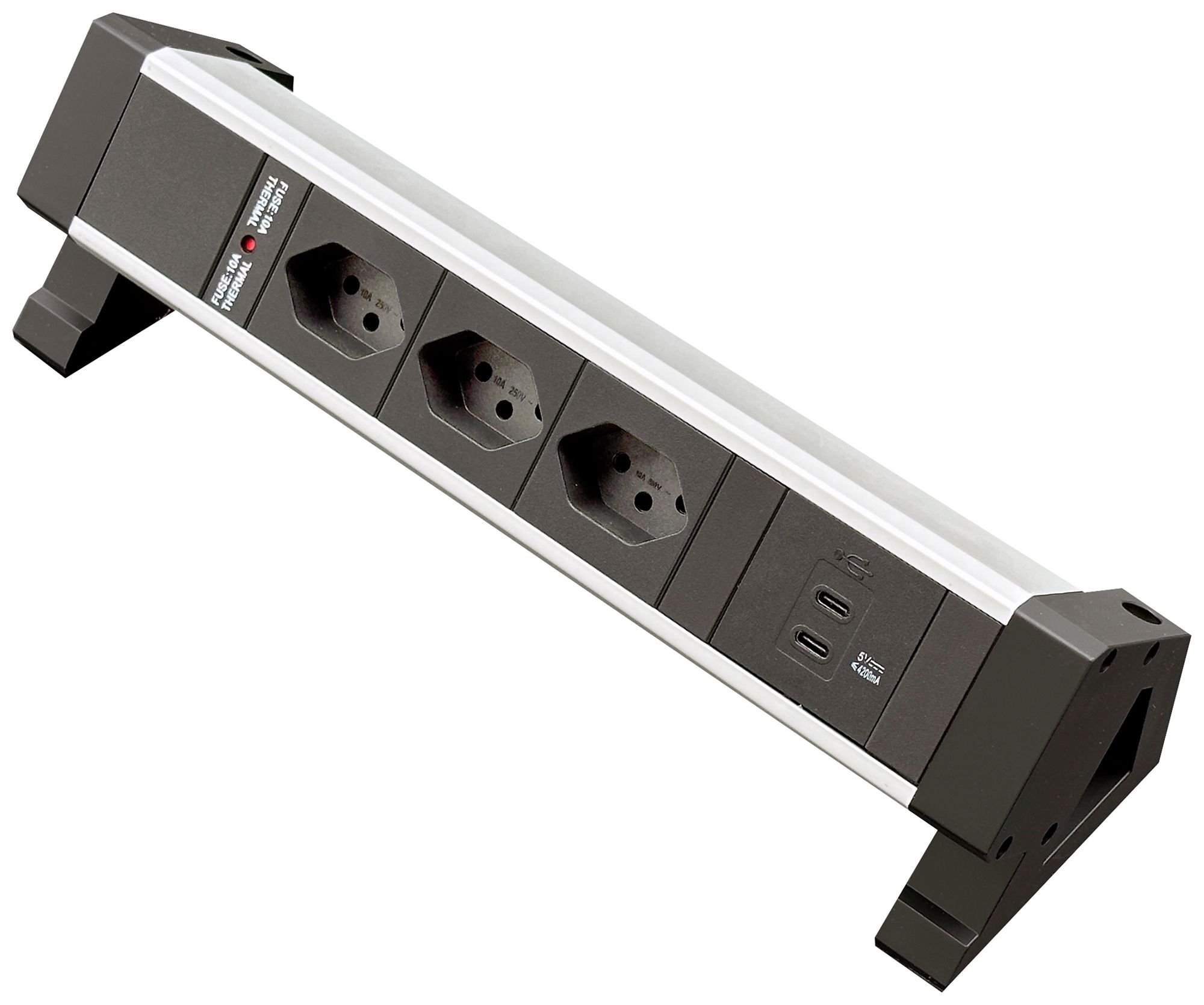 Prise multiple de table Desk-Mountain 3×T13/2×USB-C 3m T12 F=10A