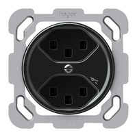 UP-Steckdose origin 2×Typ 23 1×S 16A 230V 77×77mm schwarz