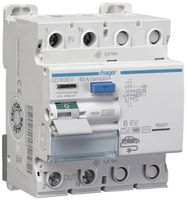 Fehlerstromschutzschalter Hager 1P+N 10kA 63A 30mA Typ B EV 4TE