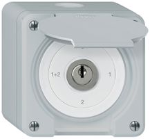 Interruttore a chiave con copertura AP robusto IP55 S1/1P grigio
