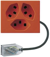 EB-Steckdose 3×Typ 23 Hager FLF für Flachkabel Technofil L2 orange