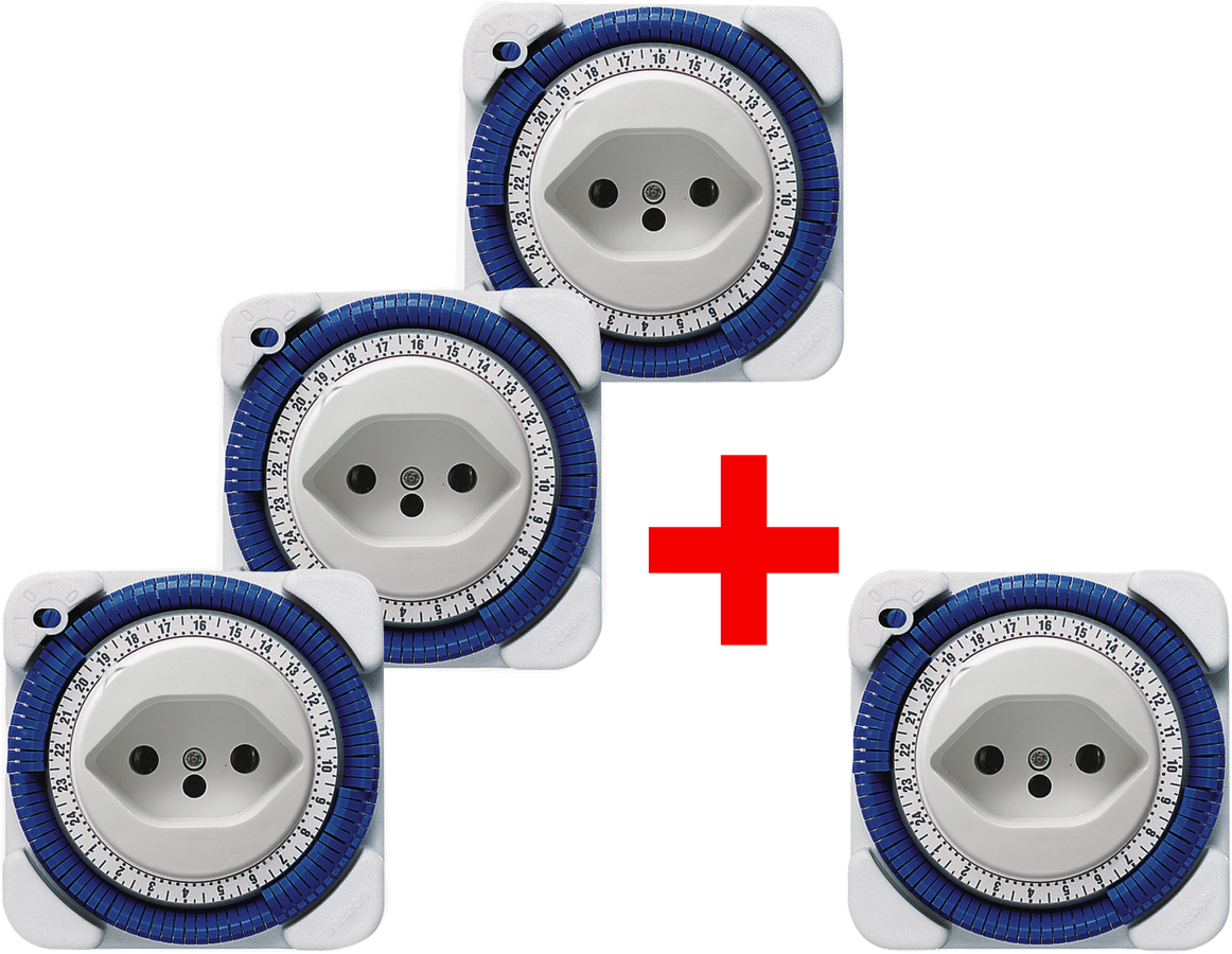 Aktionspack Steckdosenschaltuhr 3×Timer 26, 24h +1 Stk gratis