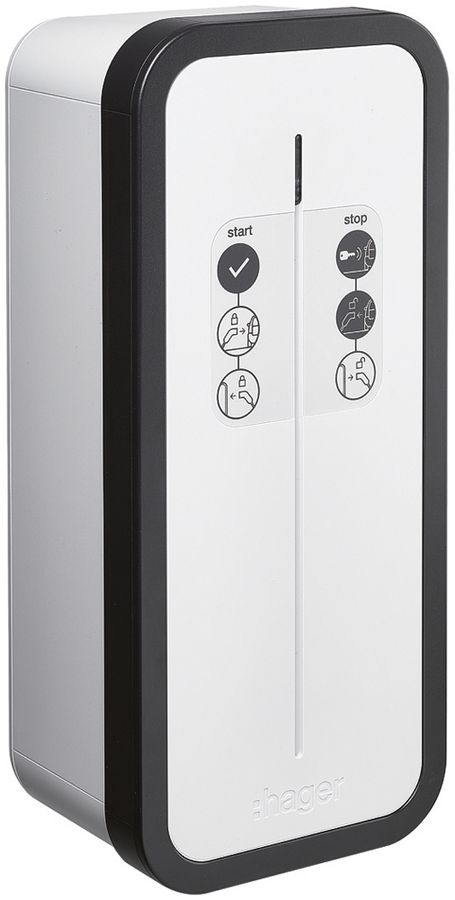 Borne de charge Hager witty start 1×T2 11/22kW 3L 400V 16/32A IP55 avec clé