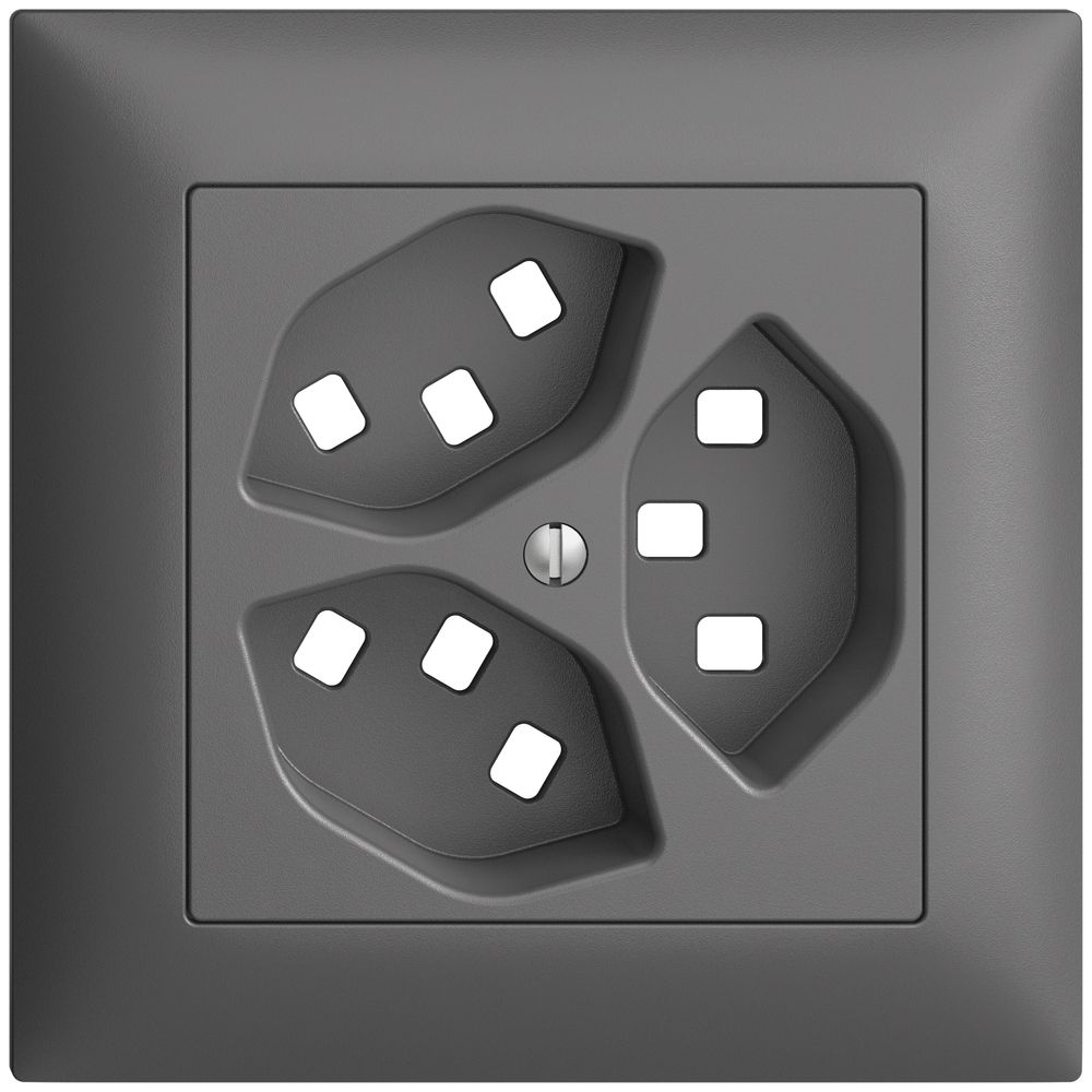 UP-Frontset EDIZIOdue dunkelgrau 88×88mm 3×T23