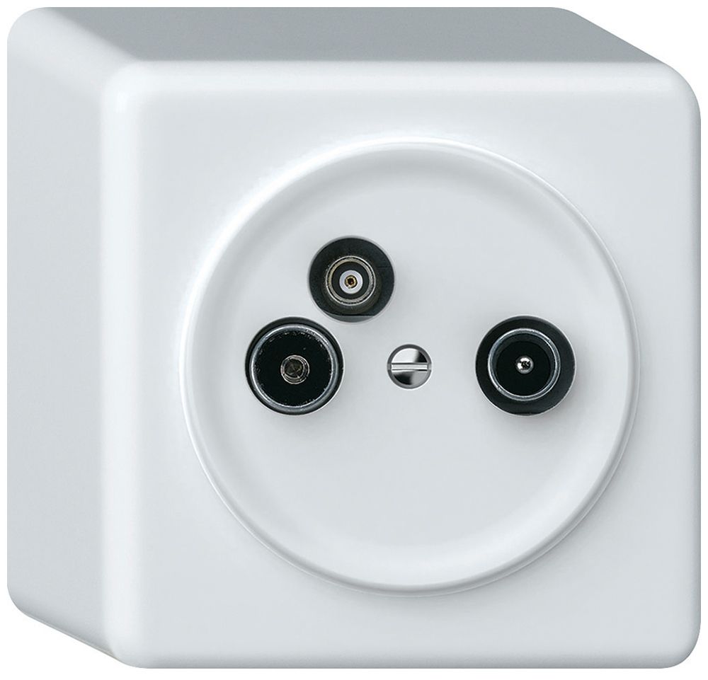 AP-Antennendose TV-R-Daten origin Durchgangsdose 14dB 4dB weiss