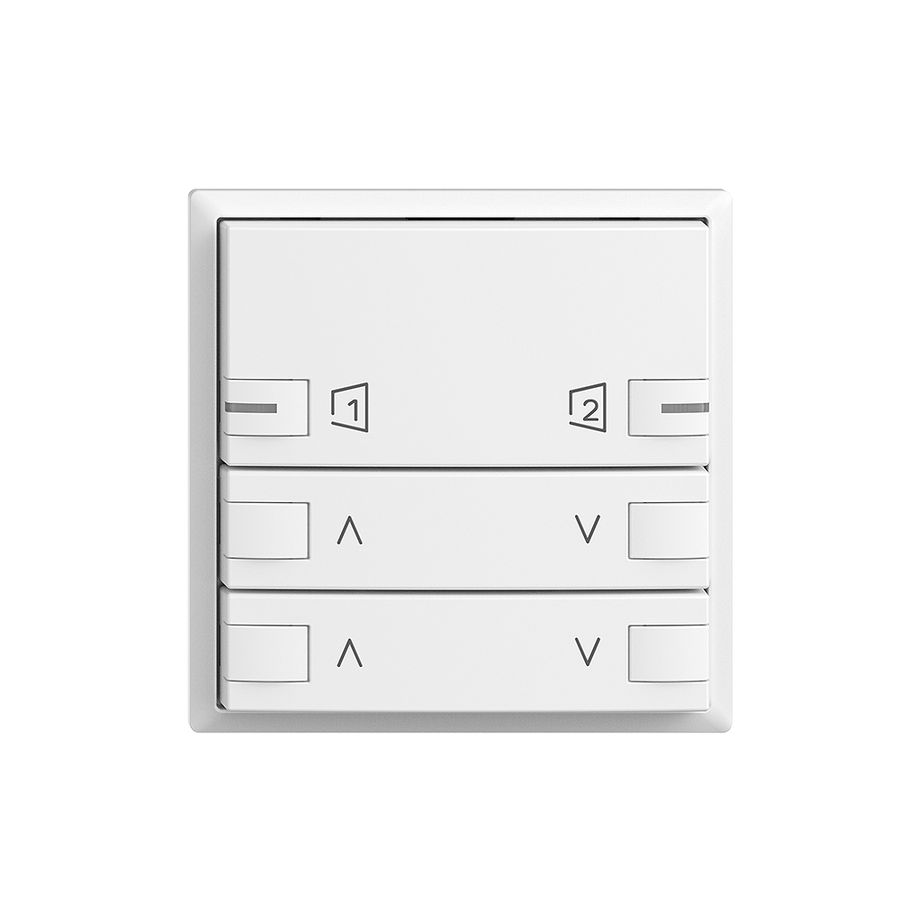 Frontplatte EDIZIOdue zeptrionAIR Motor 2K S1/S2 mit LED weiss