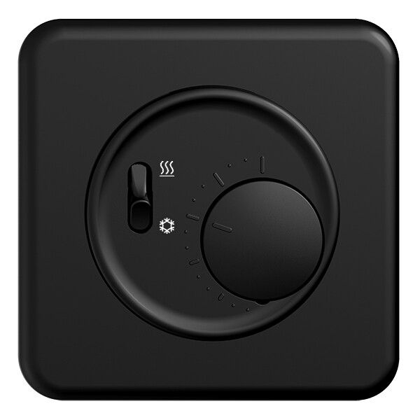 Kit di copertura ENC p.termostato STANDARDdue, c.interruttore, 90×90mm, nero