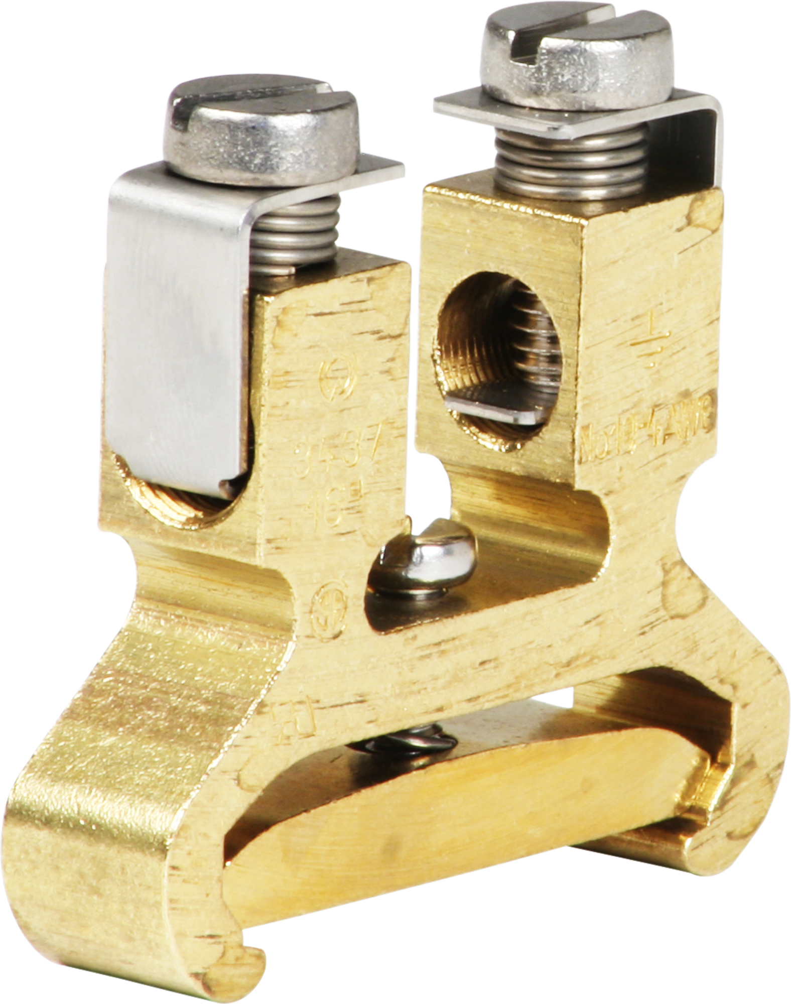 Borne de terre joignable Woertz 6…16mm² raccordement à vis 2×1 rail DIN 35mm