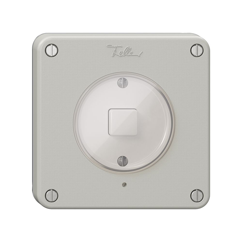 Poussoir KNX 1× NEVO N.CO RGB avec sonde de température, gris clair