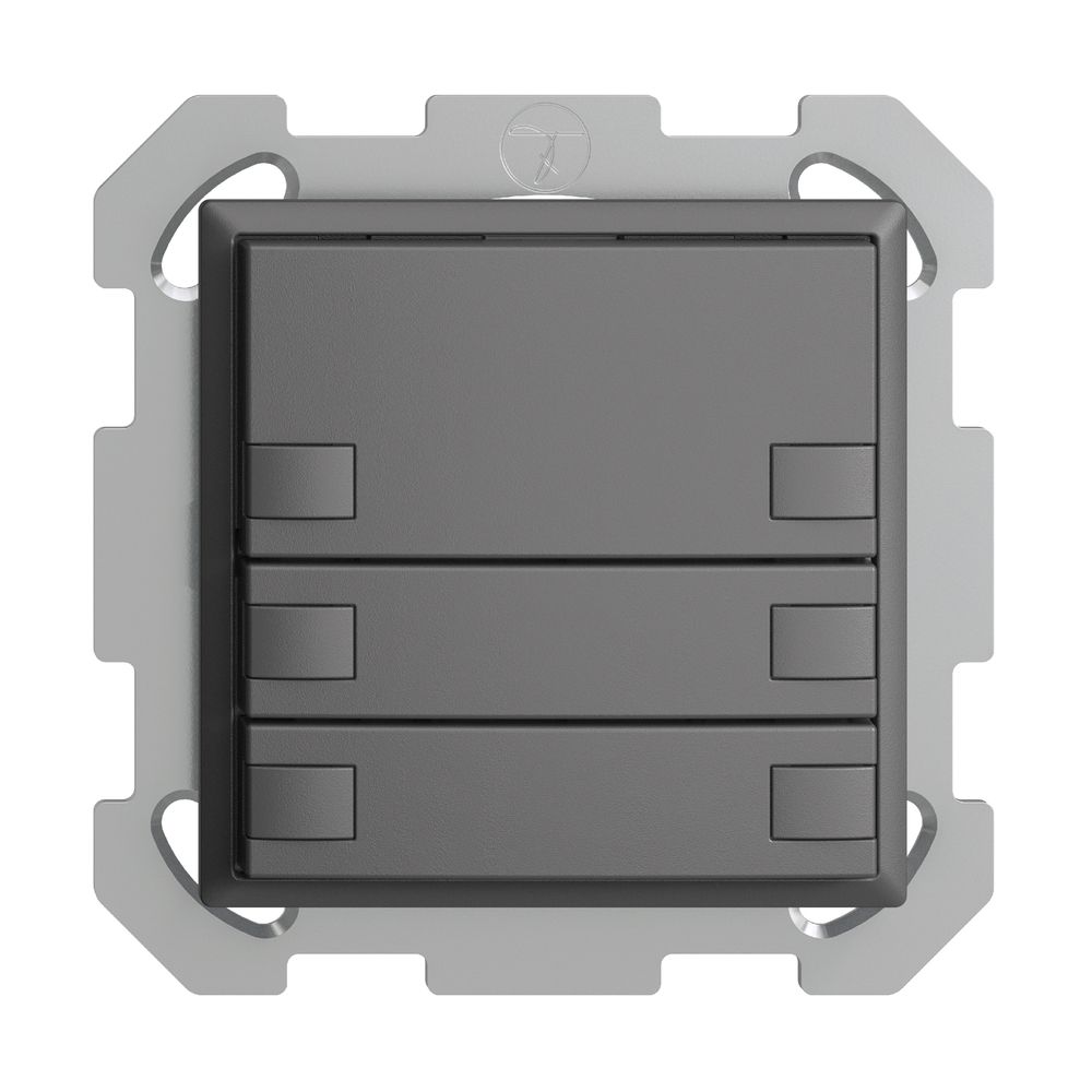 UP-KNX-Taster RGB EDUE, 250mW, o.LED, 3×Taste, 2×Tastenb., dgu