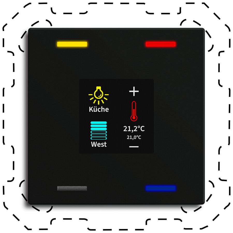 Appareil de contrôle KNX INC MDT BE-TAS60T416.01 4t/4a écran noir mat