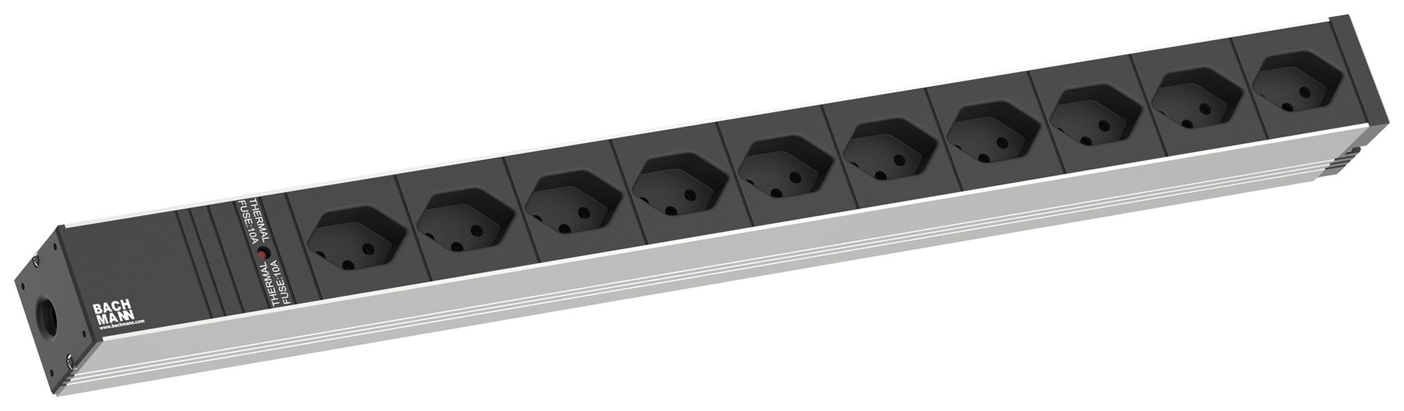 Presa multipla BACHMANN 10×T13 2m 1UA nero