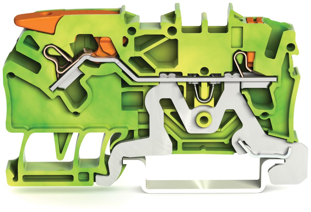 Borne de protection WAGO TOPJOB-S 2.5mm² 2L vert/jaune série 2102