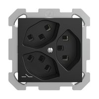 UP-Steckdose 3×T23 Feller EDIZIOdue FM, 1×getrennt, Steckklemmen, schwarz