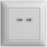 UP-Steckdose USB 18W 2×Typ C Feller EDIZIOdue FMI 230V 3600mA hellgrau