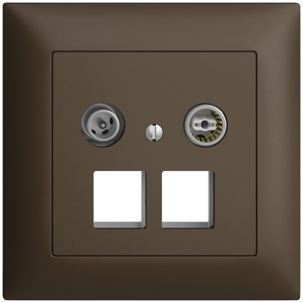 Prise multimédia 4dB ENC Edue FMI, prise de dérivation, pour 2×RJ45 Keystone cof