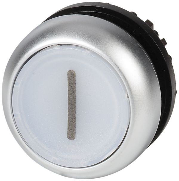 Bouton-poussoir lumin.ETN RMQ plat I blanc, à accroch., ann.chr
