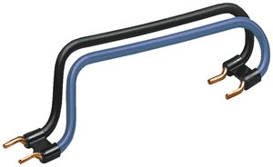 Verbindungsbrücke Hager 2L 10mm² L/N DIN-Schienenabstand 125mm schwarz/blau