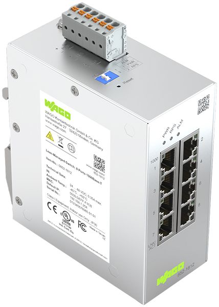 Industrial Switch WAGO 852-1812, 8-Port 1000Base-T, lean managed, IP30