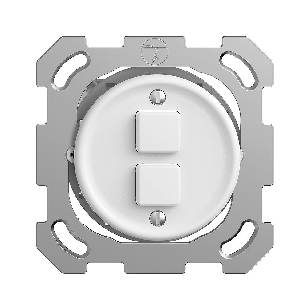 UP-Taster KNX STANDARDdue 2×mit LED RGB, mit Temperaturfühler, weiss