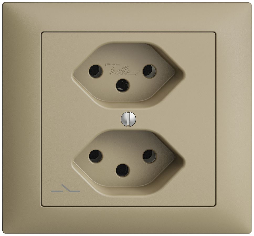 EB-Steckdose EDIZIOdue 2×T13 1×S sand