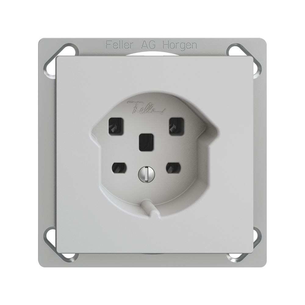EB-Steckdose EDIZIOdue T25 16A hellgrau, Schraubklemmen