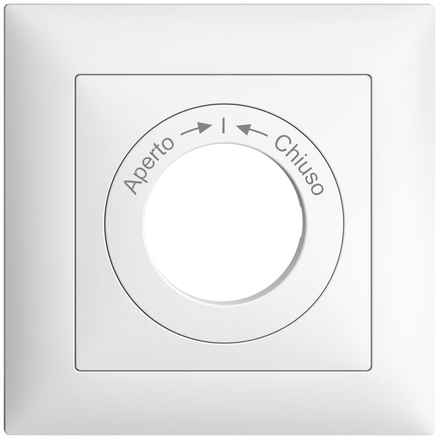 Kit frontal EDIZIOdue Aperto->I<-Chiuso blanc 88×88mm pour contact pivotant