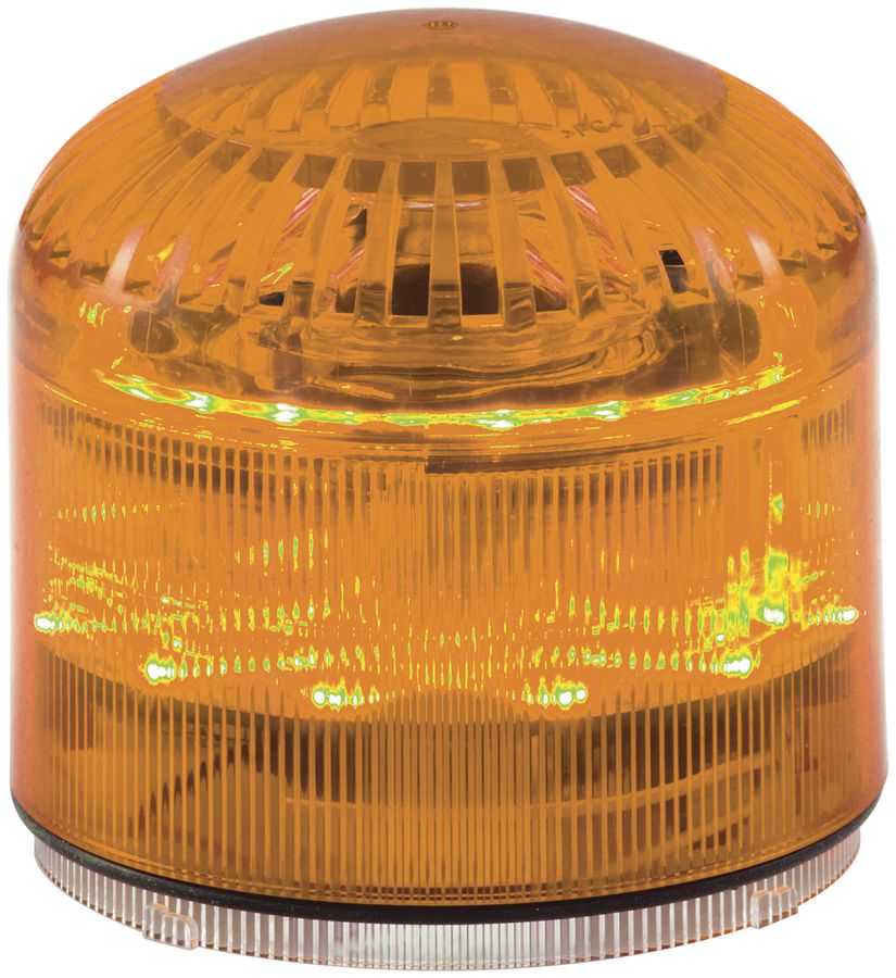 Sirène Hugentobler SIR-E LED M avec lumière, orange, sans base, IP65, Ø92×87.5mm