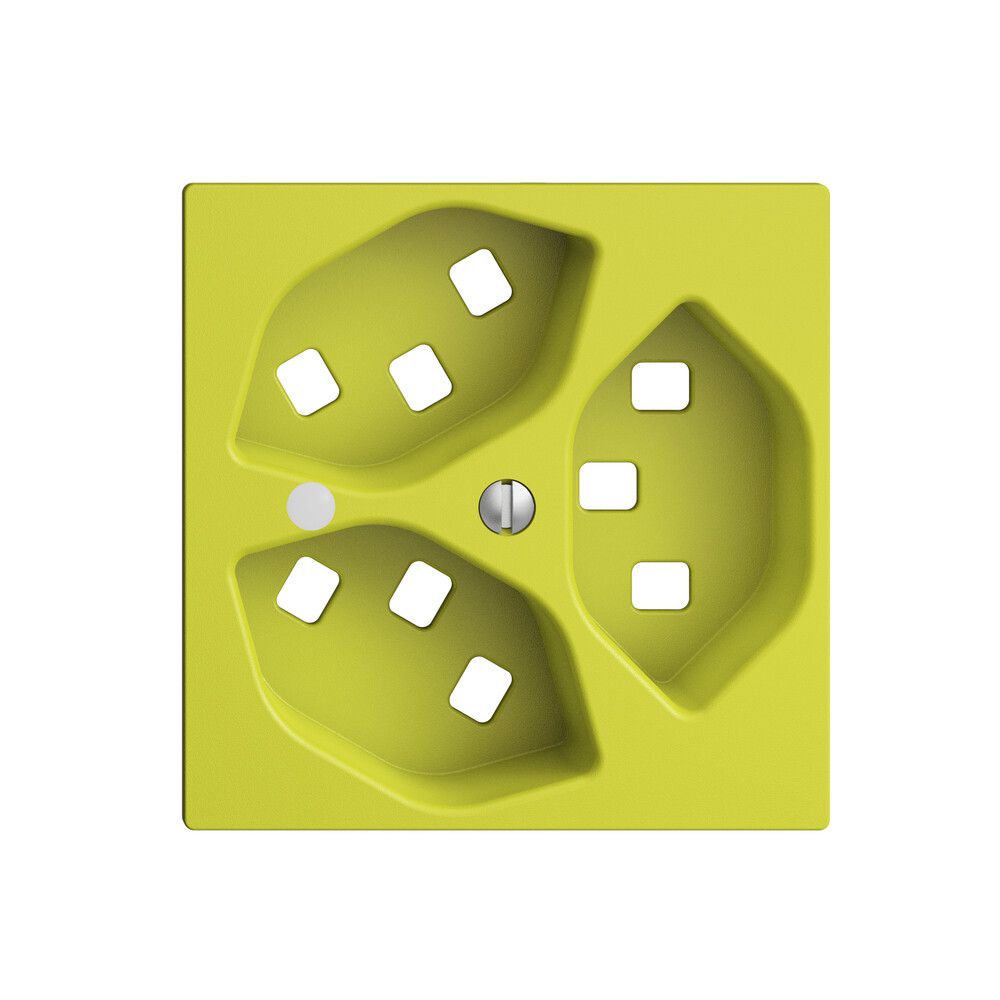 Frontset EDIZIOdue lemon 60×60mm 3×T23 mit Linse