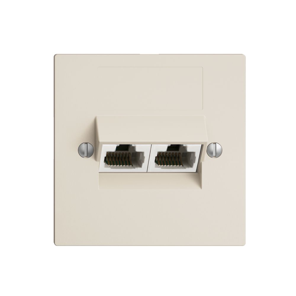 Einsatz zu UP-Anschlussdose 2×RJ45/u 4P getr. EDIZIOdue crema ITplus