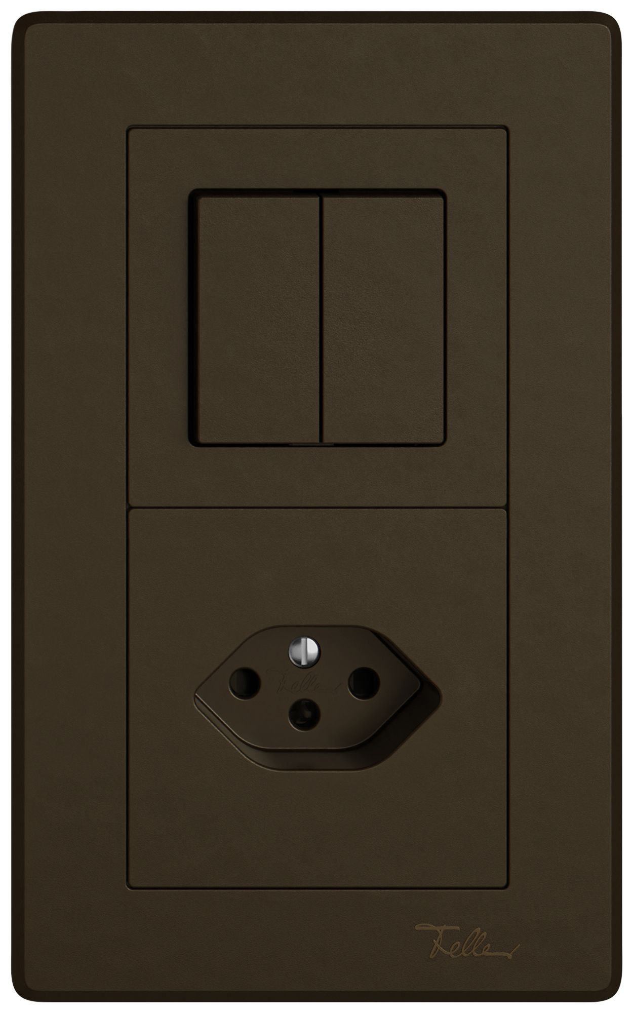 Combinazione INC EDIZIO.liv SNAPFIX® 2×1 156×96mm schema 1/3+3/1L+1×T13 marrone