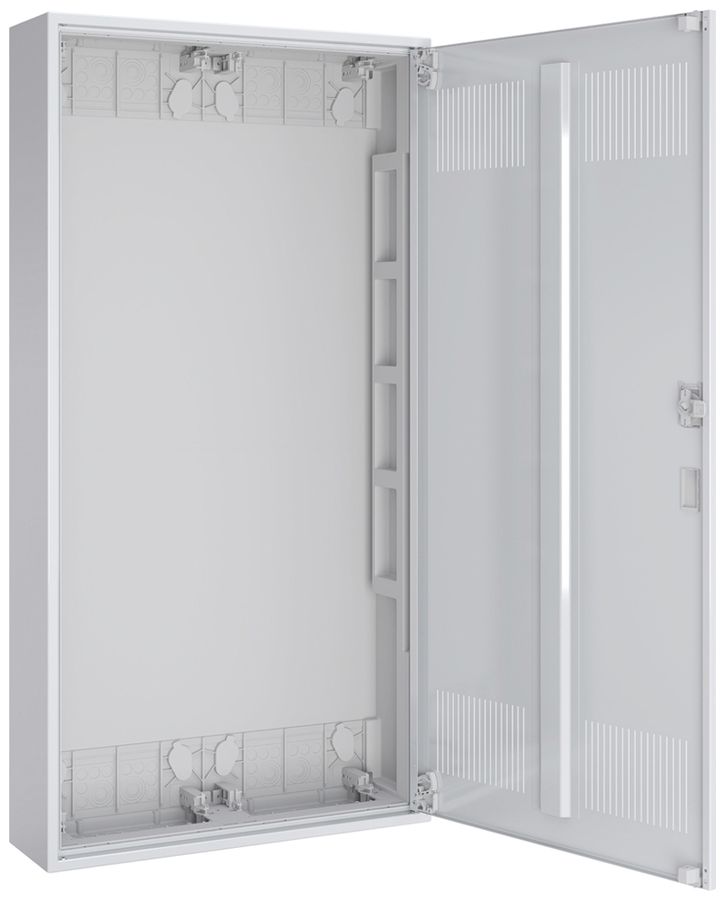 Coffret vide AP Pragma a.porte a.fentes blanc 2 champs 7 rangées 550×1100×160mm