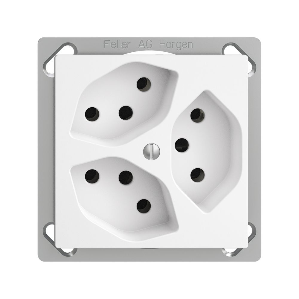 EB-Steckdose EDIZIOdue 3×T13 weiss