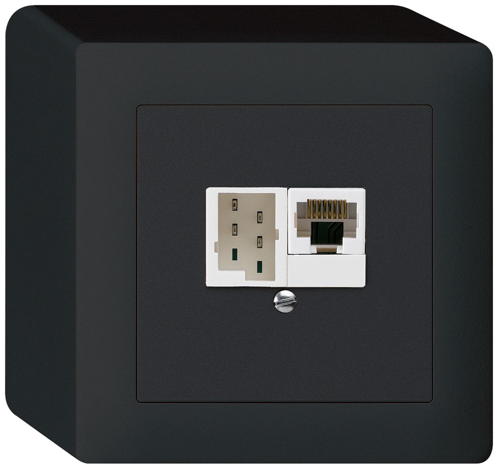 AP-Dose kallysto 1×RJ45u+1×TT83 schwarz