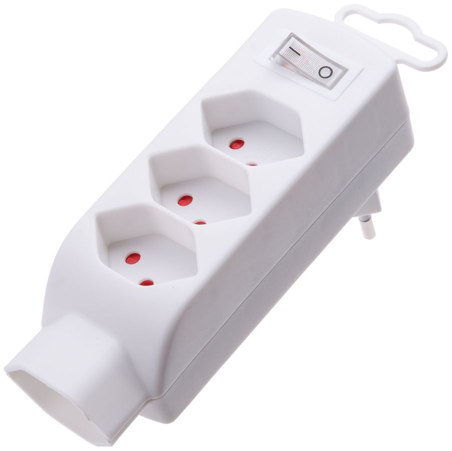 Spina MH Safety Line 3+1×T13 c.interruttore a leva 3×fronte 1×giu bianco