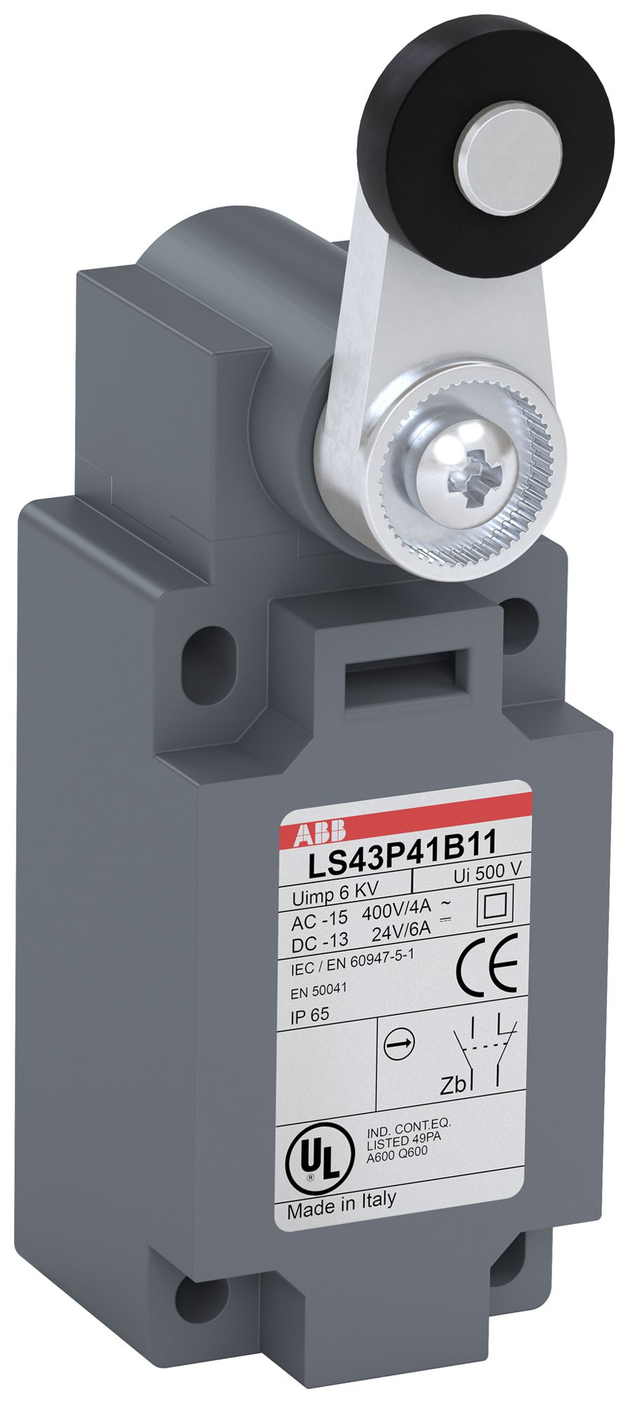 Interrupteur de position ABB LS4 levier pivotant à galet UL-V0 M20