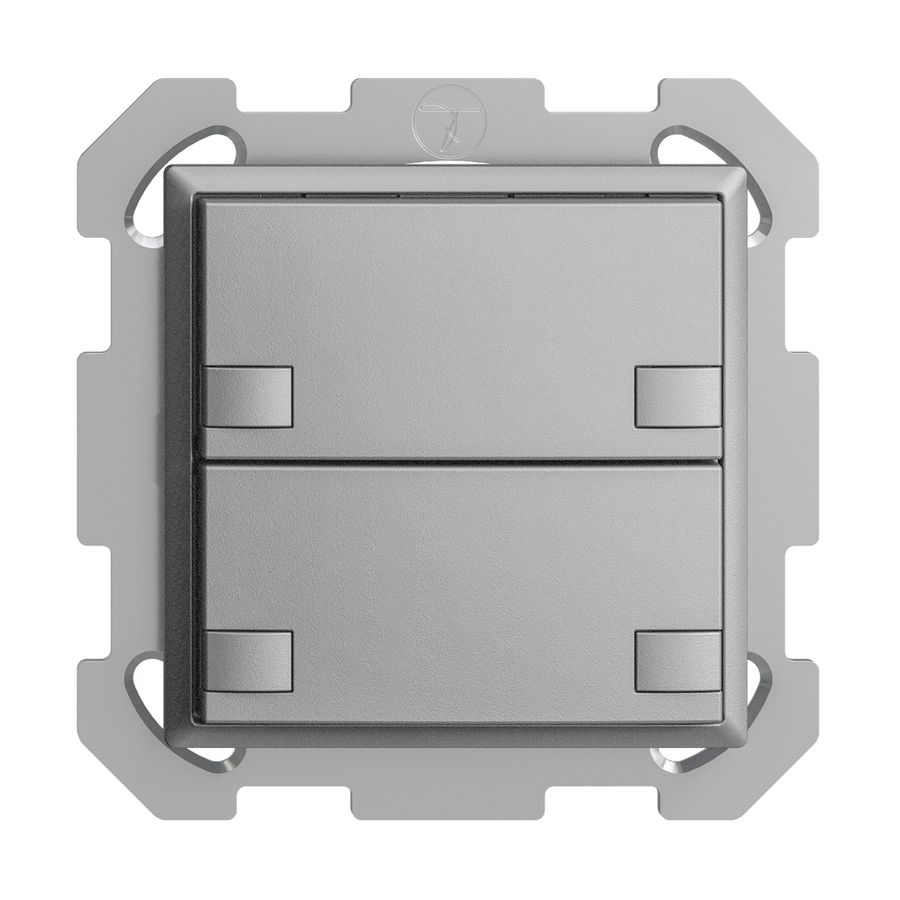 UP-KNX-Taster RGB EDUE, 250mW, o.LED, 2×Taste, 2×Tastenb., si