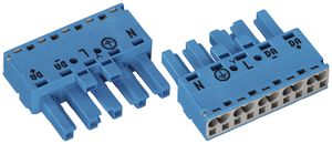 Dispositif enfichable WAGO WINSTA MIDI avec prise 5L 2×0.5…4mm² bleu