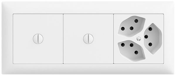 UP-Kombination EDIZIOdue 1×3 weiss 2×blind + 3×T13