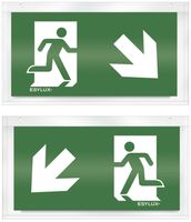 Piktogramm-Scheibe ESYLUX SLD, zweiseitig unten rechts/unten links