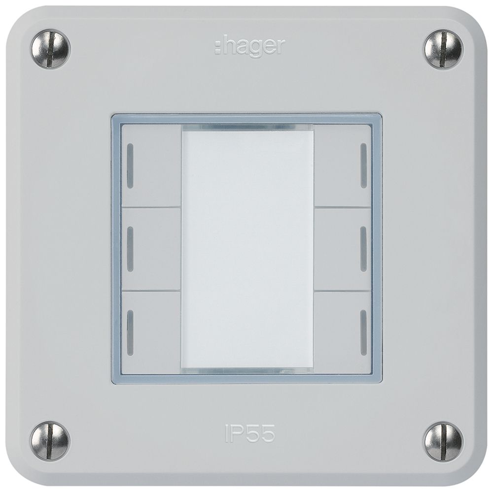 UP-Taster robusto A KNX 6× RGB LED s/e-link hellgrau