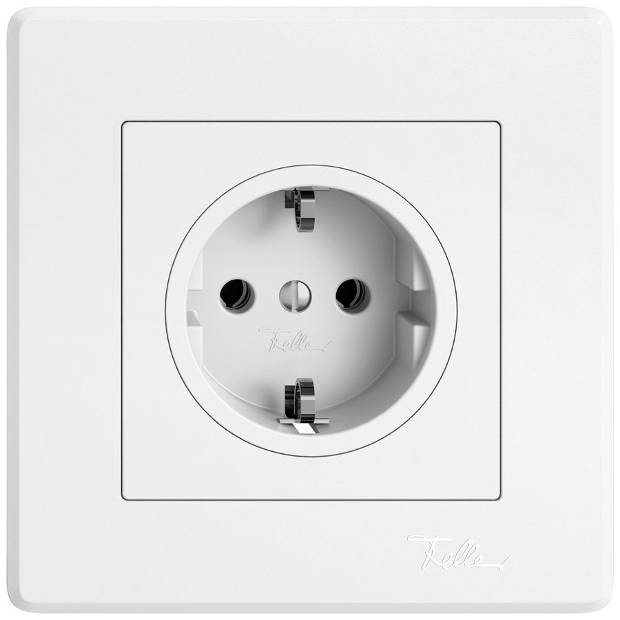 Prise ENC EDIZIO.liv SNAPFIX® SCHUKO 16A 230V 88×88mm blanc