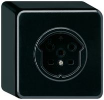 Presa AP basico T15 nero con morsetti a vite