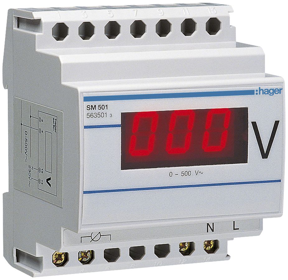 Voltmetro INS Hager 0…500VAC