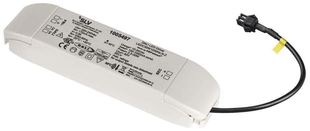 Convertitore LED SLV LEDC30W1050NLR-Z, 30W 150…1050mA 10…54VDC, DALI, QC
